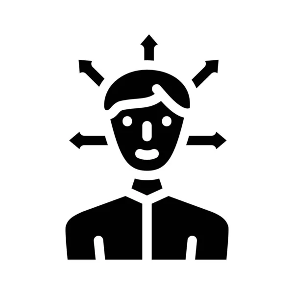 Choice of direction man glyph icon vector illustration — Stock Vector