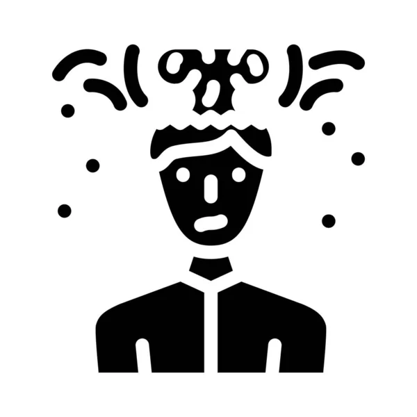 Illustrazione vettoriale icona glifo maschile esplosione cerebrale — Vettoriale Stock