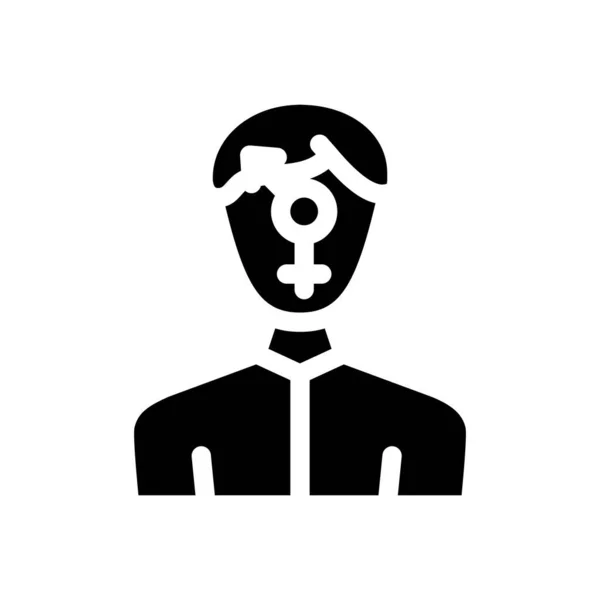 Cambio de género hombre glifo icono vector ilustración — Vector de stock