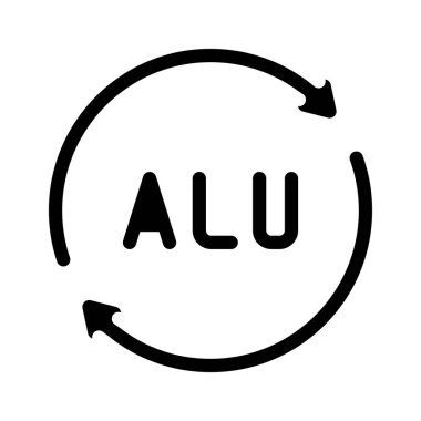 alüminyum geri dönüşüm paketi glyph vektör çizimi