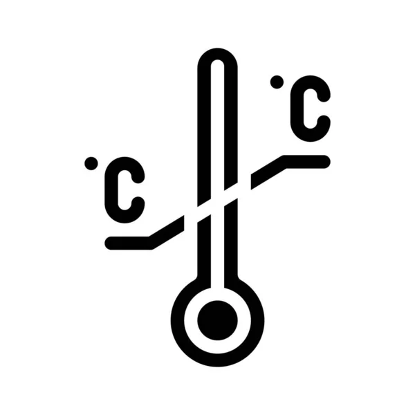 Illustrazione vettoriale icona glyph limitazione della temperatura — Vettoriale Stock