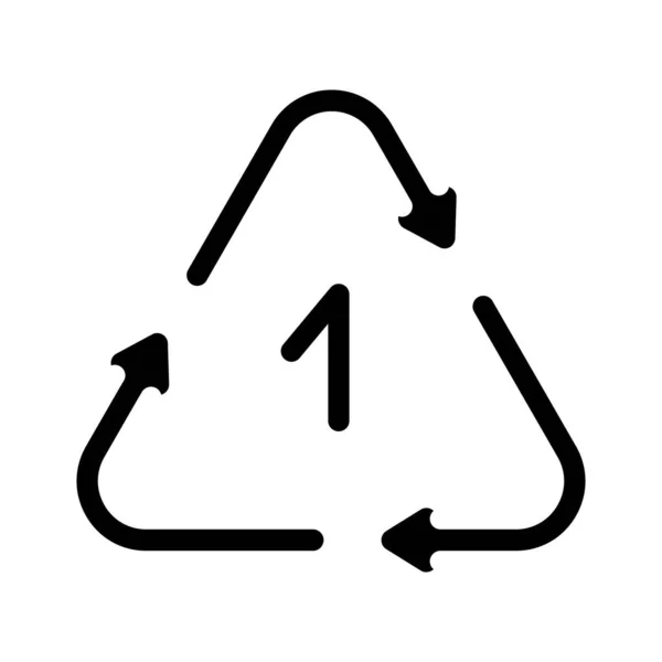 Eenmaal hergebruik plastic verpakking glyph pictogram vector illustratie — Stockvector
