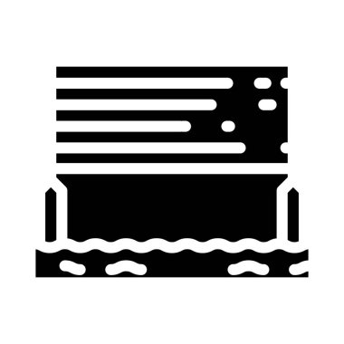 Su kabartma ikonu vektör illüstrasyonunda voleybol