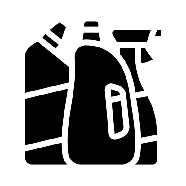 Doméstico químico e detergente líquido departamento glifo ícone vetor ilustração —  Vetores de Stock