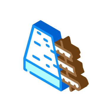 güçlendirilmiş beton zemin izometrik ikon vektör çizimi