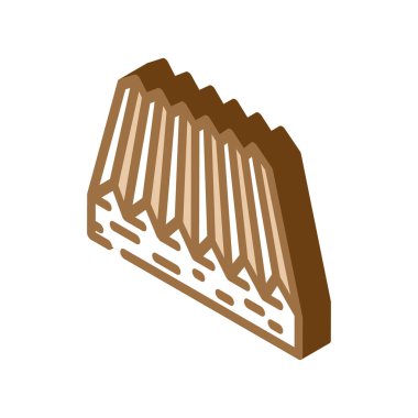 Dokunsal döşeme izometrik ikon vektör çizimi