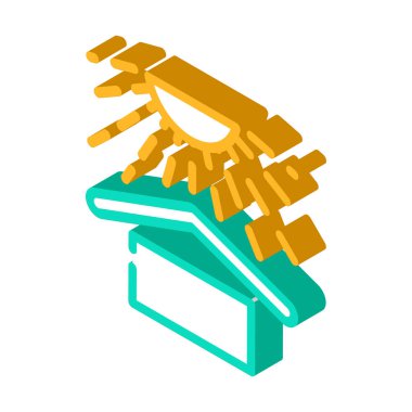 ısı koruması izometrik ikon vektör çizimi