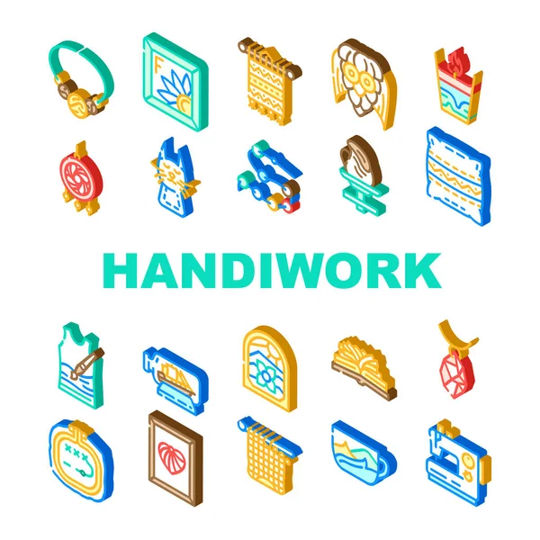 Handiwork Craft Hobby Ocupación Iconos Set Vector — Archivo Imágenes Vectoriales