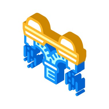 Uçan pano ekipmanları izometrik ikon vektör çizimi