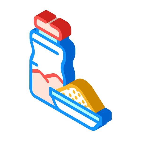 Breakfast food department isometric icon vector illustration — Stock Vector