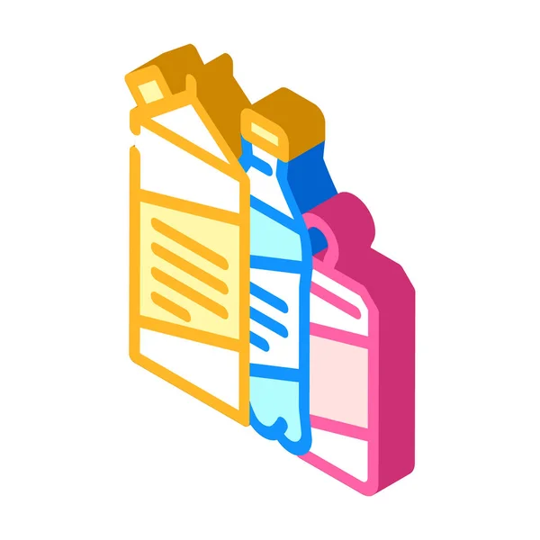 Milchgetränk isometrisches Symbol Vektor Illustration — Stockvektor