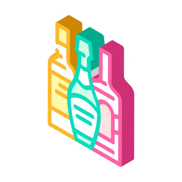 Alcohol drink department isometric icon vector illustration — Stock Vector