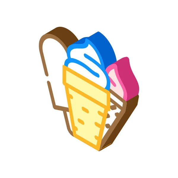 Ice cream department isometric icon vector illustration — Stock Vector