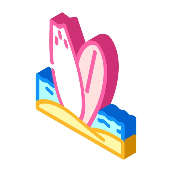 서핑 물 스포츠 isometric icon vector illustration — 스톡 벡터