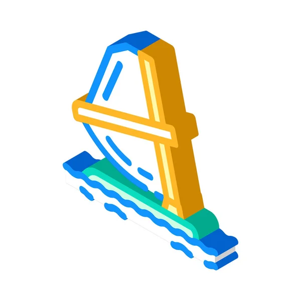 Windsurfing voda sport izometrické ikony vektorové ilustrace — Stockový vektor