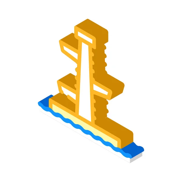 Ícone isométrico da torre de salto ilustração vetorial —  Vetores de Stock