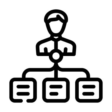 Görev yönetimi çizgisi vektör illüstrasyonu