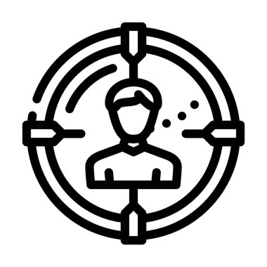 kafa avcılığı çalışan satırı ikon vektör çizimi