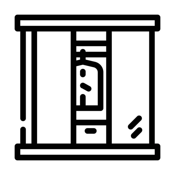 Шкафы шкафов для одежды мебельная линия иконка векторная иллюстрация — стоковый вектор