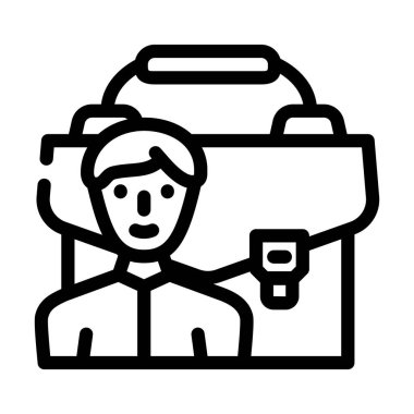 Portföy çalışan çizgisi vektör illüstrasyonu