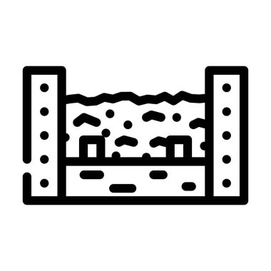 komposter katı atık çizgisi vektör çizimi