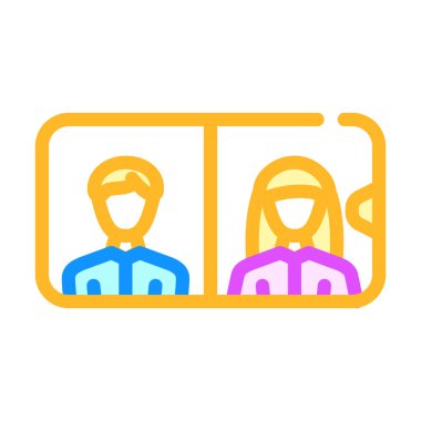 Mobil renk ikonu vektör illüstrasyonuyla konferans