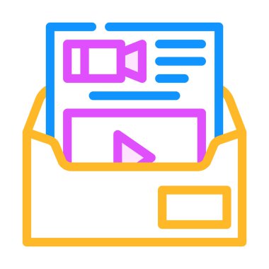 Video konferansı renk ikonu çizimi için davet