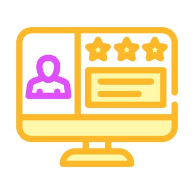 Video çağrısı renk vektör illüstrasyonunu gözden geçir