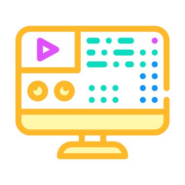 ayarlar video konferans çağrısı renk vektör illüstrasyonu