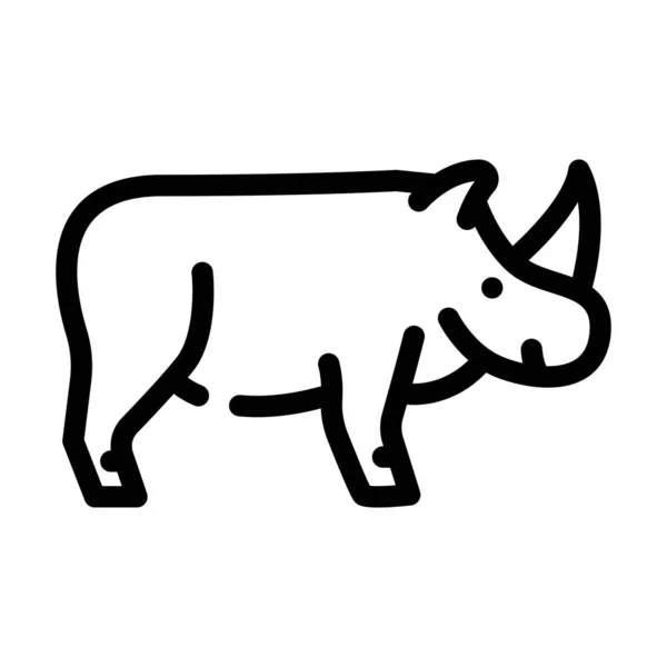 Línea animal rinoceronte icono vector ilustración — Vector de stock