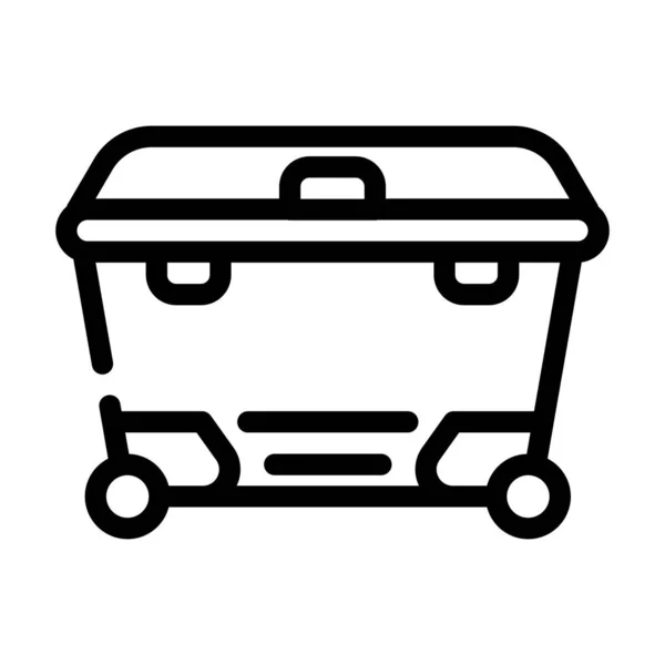 Ilustrasi vektor ikon baris kontainer sampah - Stok Vektor