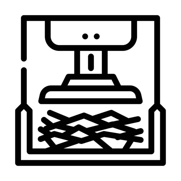 Pressage illustration vectorielle d'icône de ligne de déchets solides — Image vectorielle