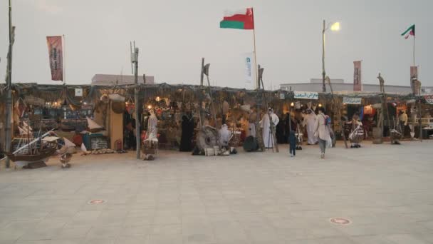 Katara Zehntes Traditionelles Dhow Festival Doha Katar Nachmittag Mit Zoomaufnahme — Stockvideo