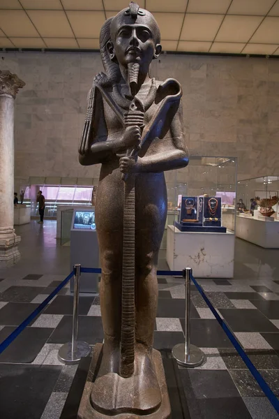 Gran Estatua Khonsu Antiguo Dios Egipcio Luna Nuevo Museo Nacional —  Fotos de Stock