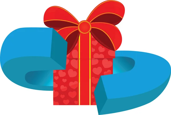 Logo-emblem gift box — Stock Vector