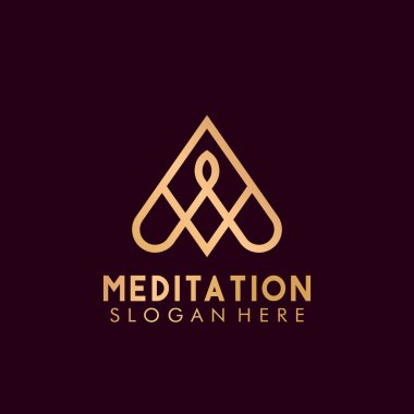 Çizgi sanat logosu tasarım vektörü İllüstrasyonlu minimalist zarif meditasyon
