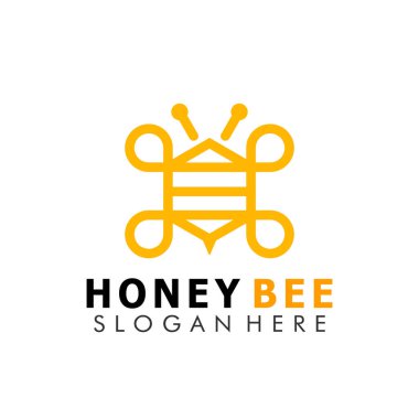 Altıgen Arı Balı Modern logo tasarım vektörü İllüstrasyonu