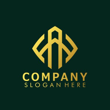 İlk harf A Soyut logo tasarımı vektör ilüstrasyonu, kartvizit şablonu
