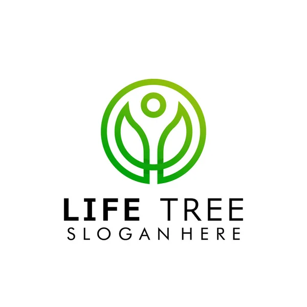 Vecteur Logo Life Tree Leaf Illustration Modèle Carte Visite — Image vectorielle