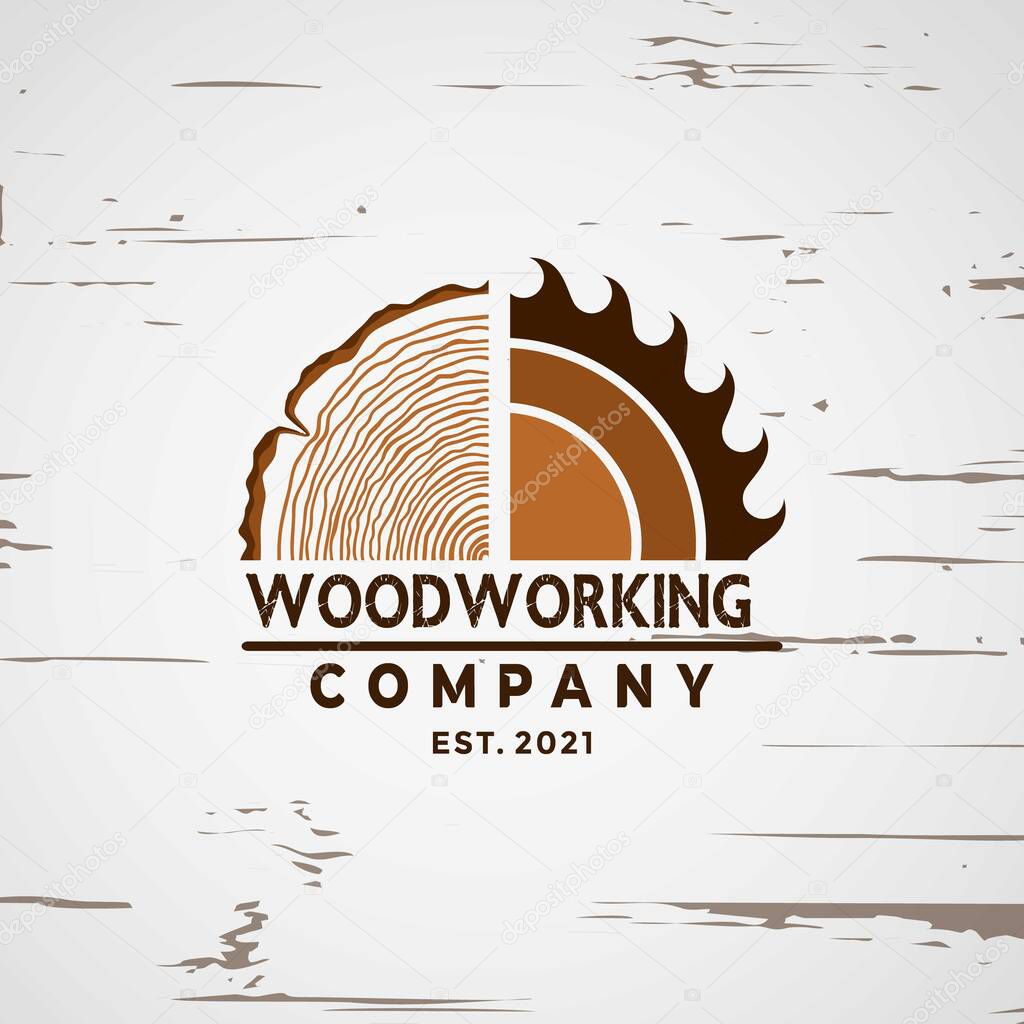 Woodworking logo Design element stock vector illustration