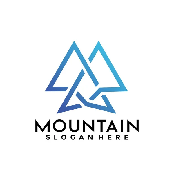 Montain Peak Logo Design Vektor Illustration — Stock vektor