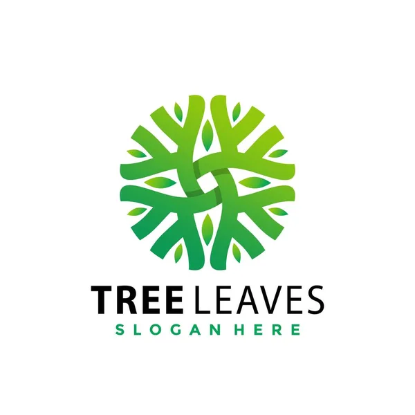 Векторная Иллюстрация Логотипа Tree Green Leaves — стоковый вектор