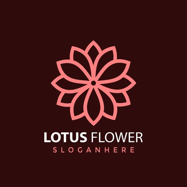 Minimalist Lotus Çiçeği logosu Tasarım Vektör Çizimi