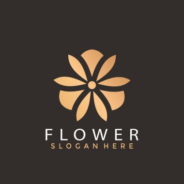 Güzellik Çiçeği Lüks logosu vektör illüstrasyonunu tasarladı