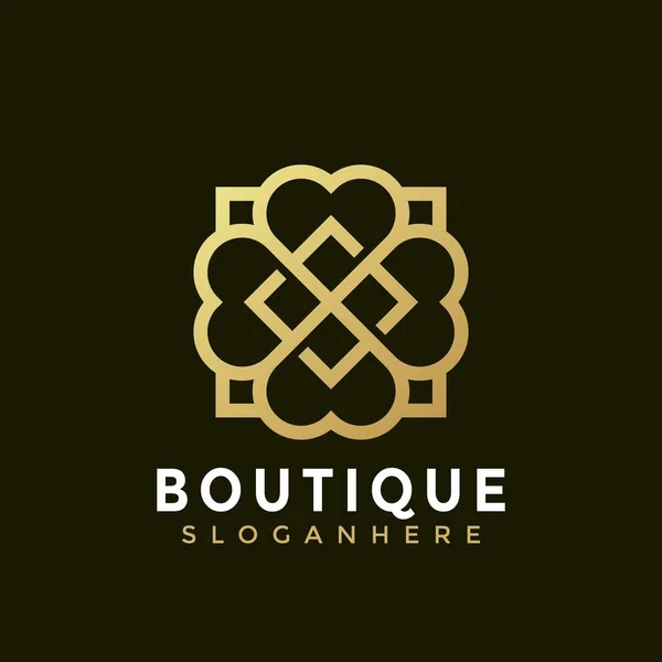 Boutique Liebe Geometrisch Modernes Logo Ikone Design Vektor Illustration — Stockvektor