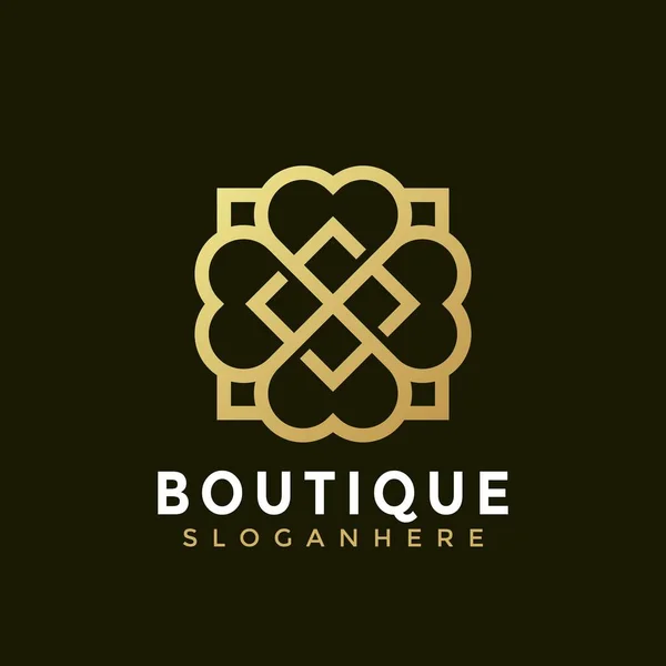 Butik Aşk Geometrik Modern Logo Simgesi Tasarım Vektörü İllüstrasyonu
