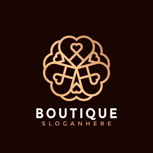 Boutique Love Spa Cosmético Logotipo Moderno Ícone Design Vector Ilustração —  Vetores de Stock