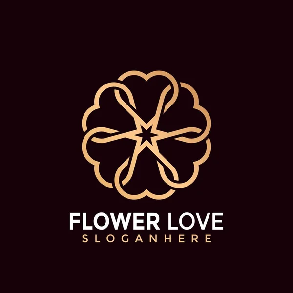 Flower Love Boutique Nowoczesne Logo Ikona Design Wektor Ilustracja — Wektor stockowy