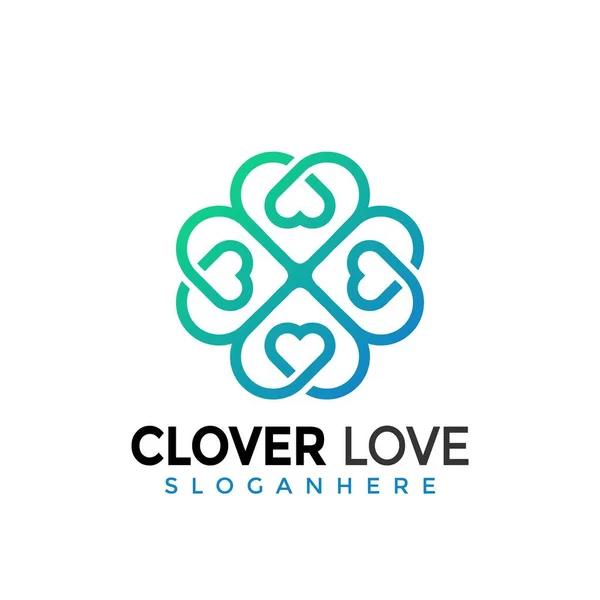 Clover Modern Logo Simgesi Tasarım Vektörü İllüstrasyonu