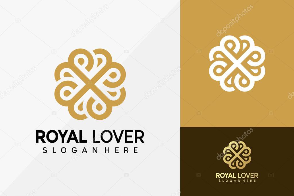 Luxury Flower Love Logo Design, Brand Identity logos vector, modern logo, Logo Designs Vector Illustration Template